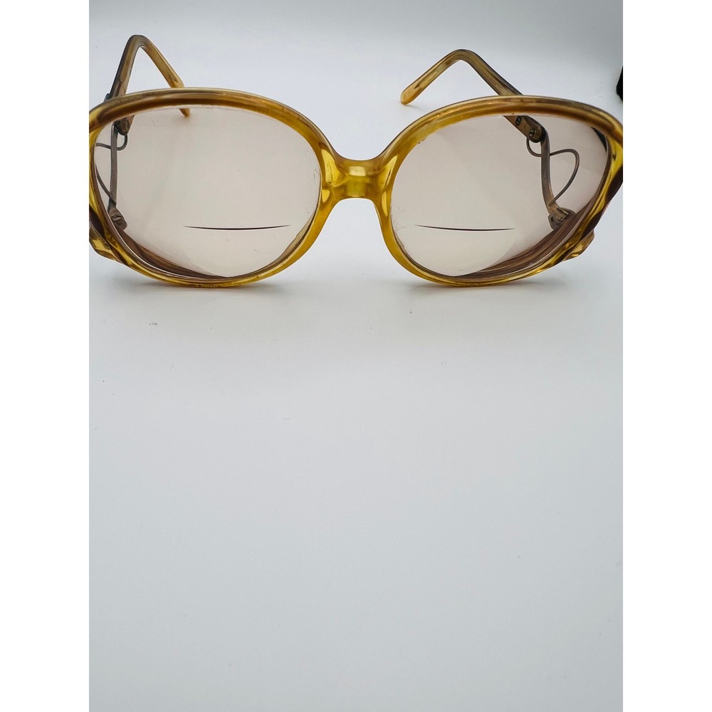 Vintage Modern Heartthrob Oversized Round Eyeglasses Honey Amber 1970s Frames